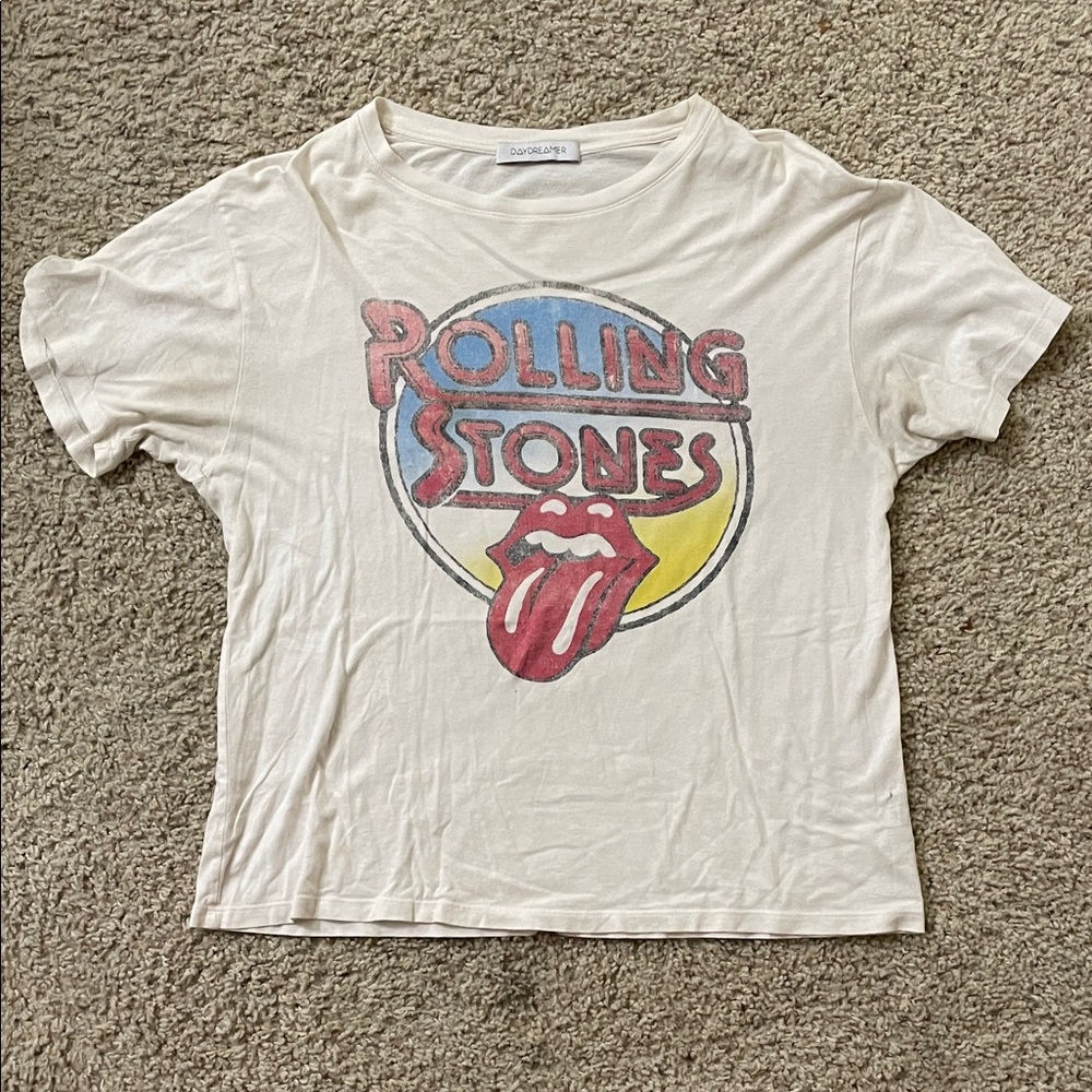 Daydreamer Rolling Stones Graphic Tee - Cream